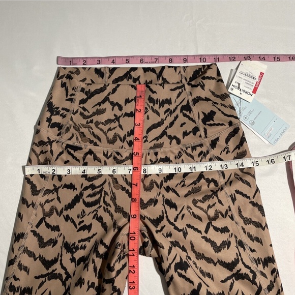 NWT Zella [ Small ] High Waist Studio‎ Lite Mesh Ankle Leggings in Tan Zebra - Picture 4 of 12